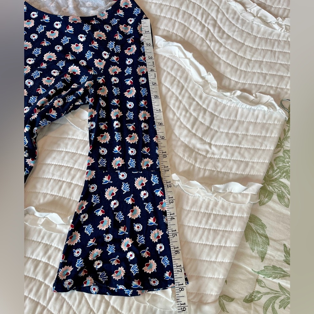 Boden Miriam A-Line Navy Floral Bell Sleeve Dress - Picture 3 of 12